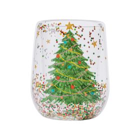 Holiday Double-layer Flowing Sequin Glass Cup