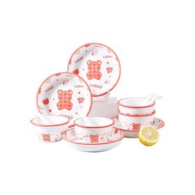 Cartoon Lucky Bear Ceramic Tableware Set