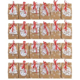 Christmas 6 Laser Card Biscuit Candy European Kraft Paper Snowflake Bag